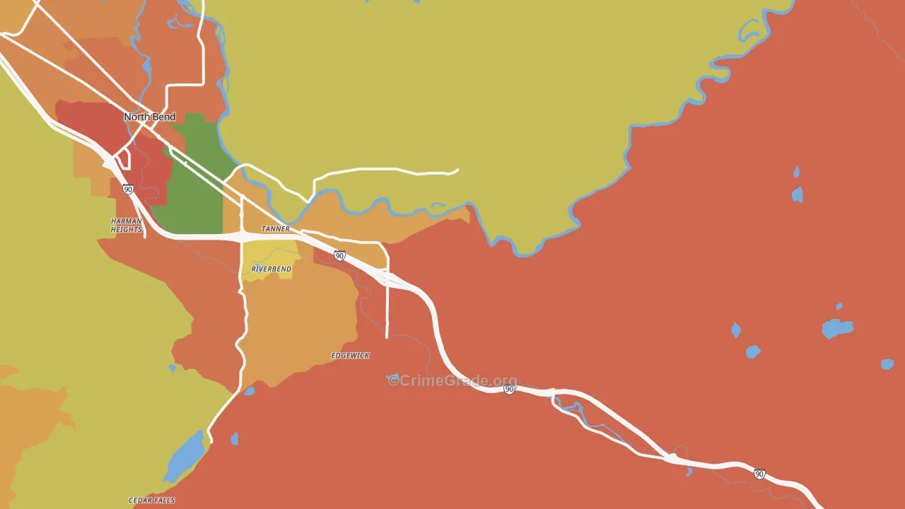 Tanner, WA Map of Robbery Rates