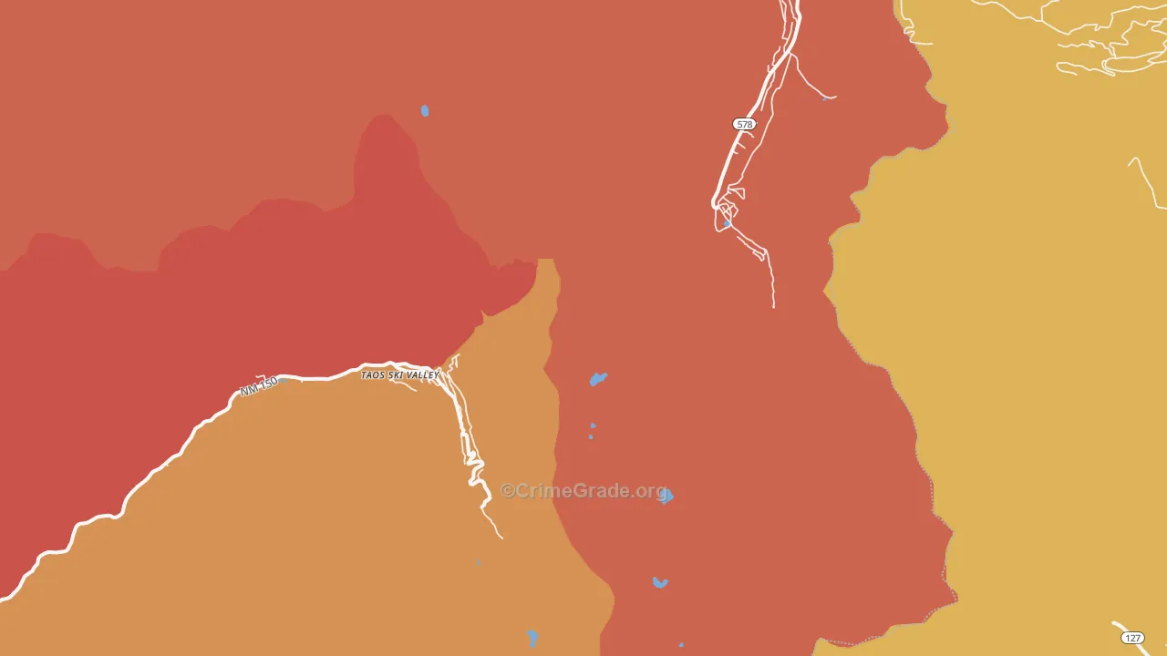 Taos Ski Valley, NM Map of Robbery Rates