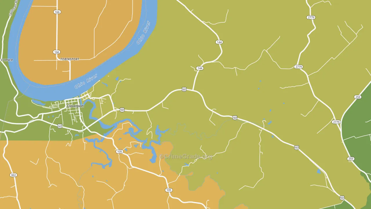 Tar Fork, KY Map of Robbery Rates