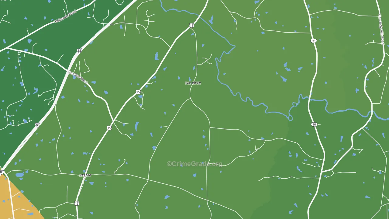 Tar River, NC Map of Robbery Rates