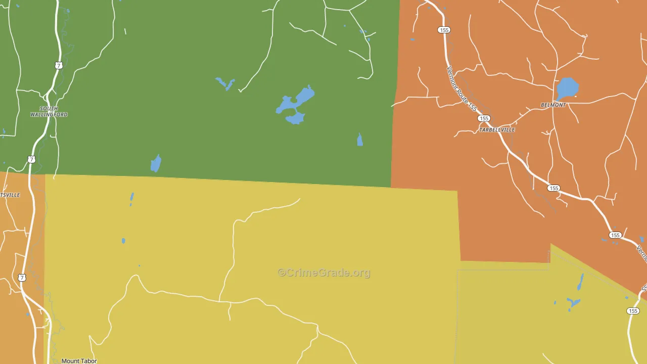 Tarbellville, VT Map of Robbery Rates