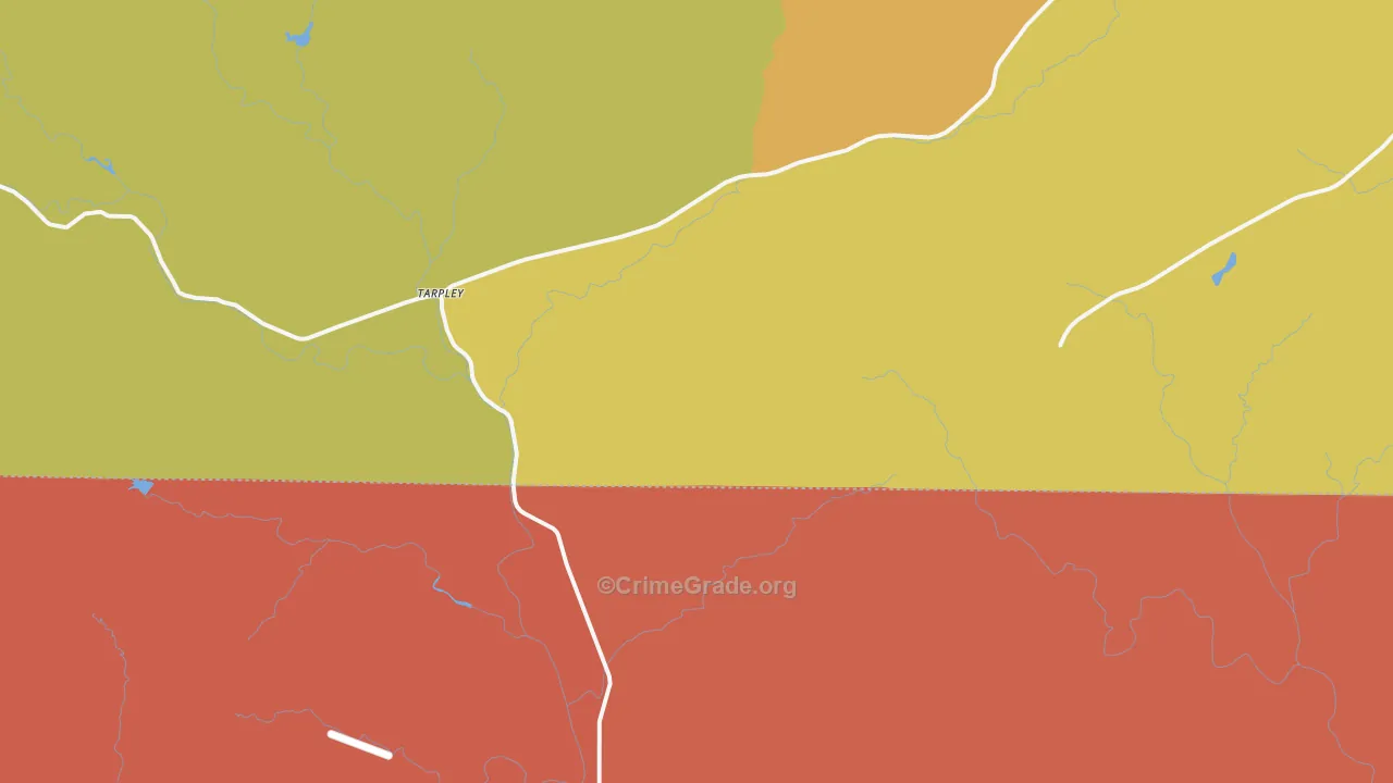 Tarpley, TX Map of Robbery Rates