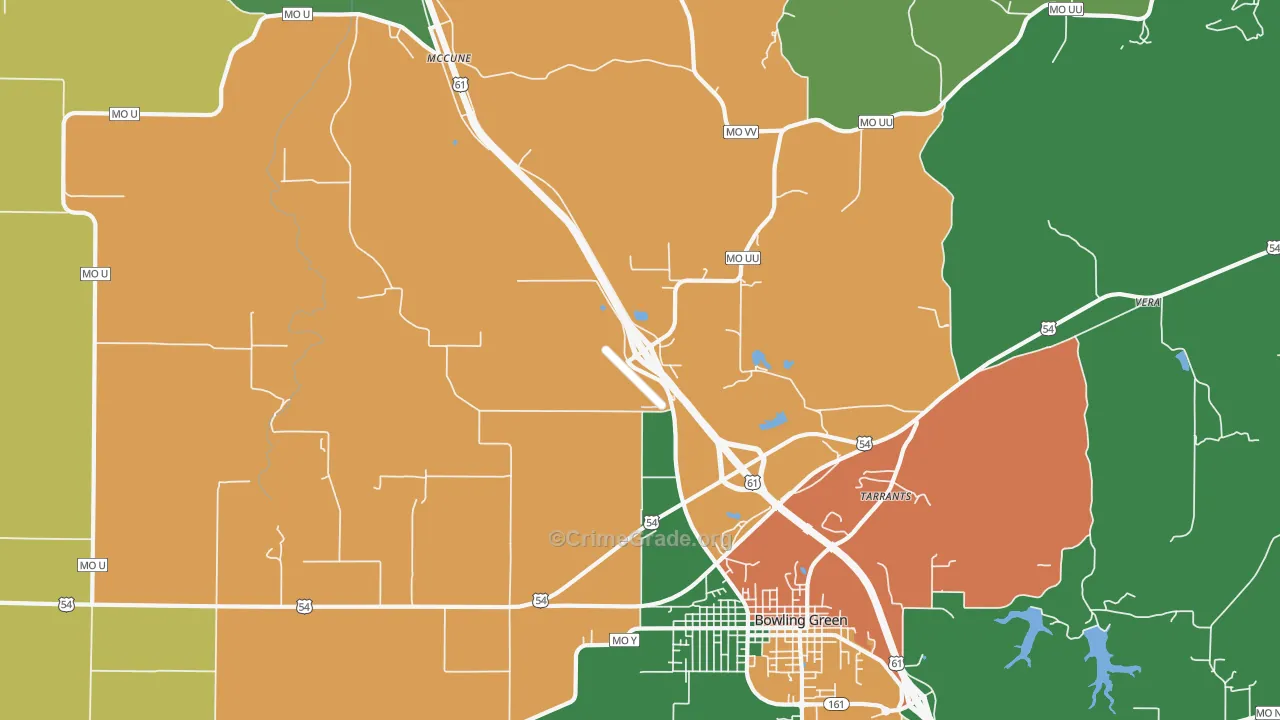 Tarrants, MO Map of Robbery Rates