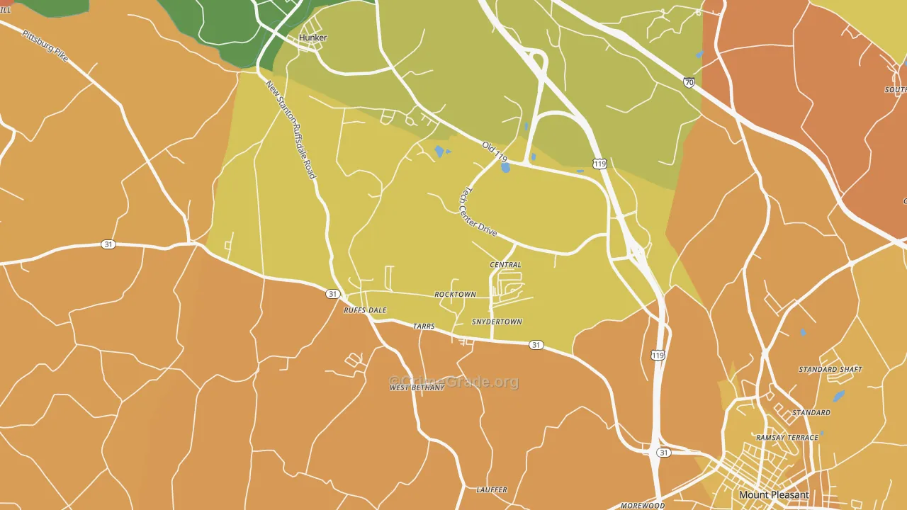 Tarrs, PA Map of Robbery Rates