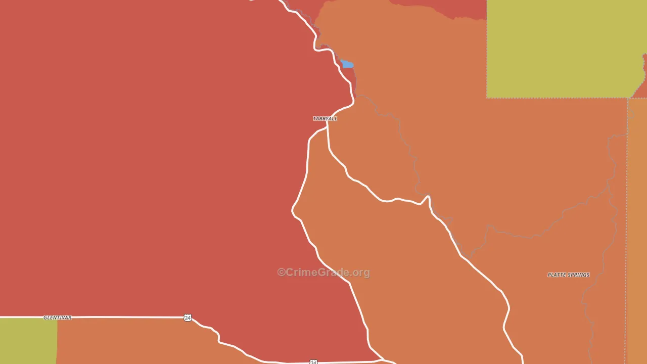Tarryall, CO Map of Robbery Rates