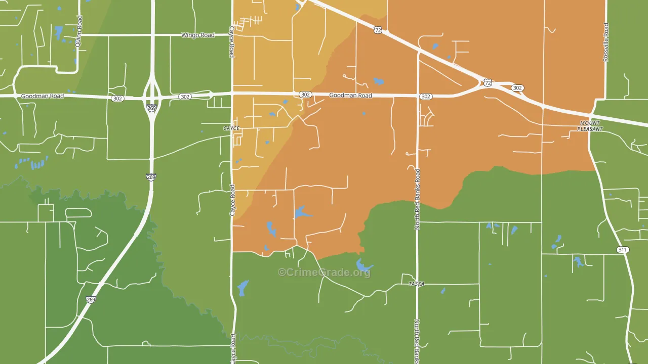 Taska, MS Map of Robbery Rates