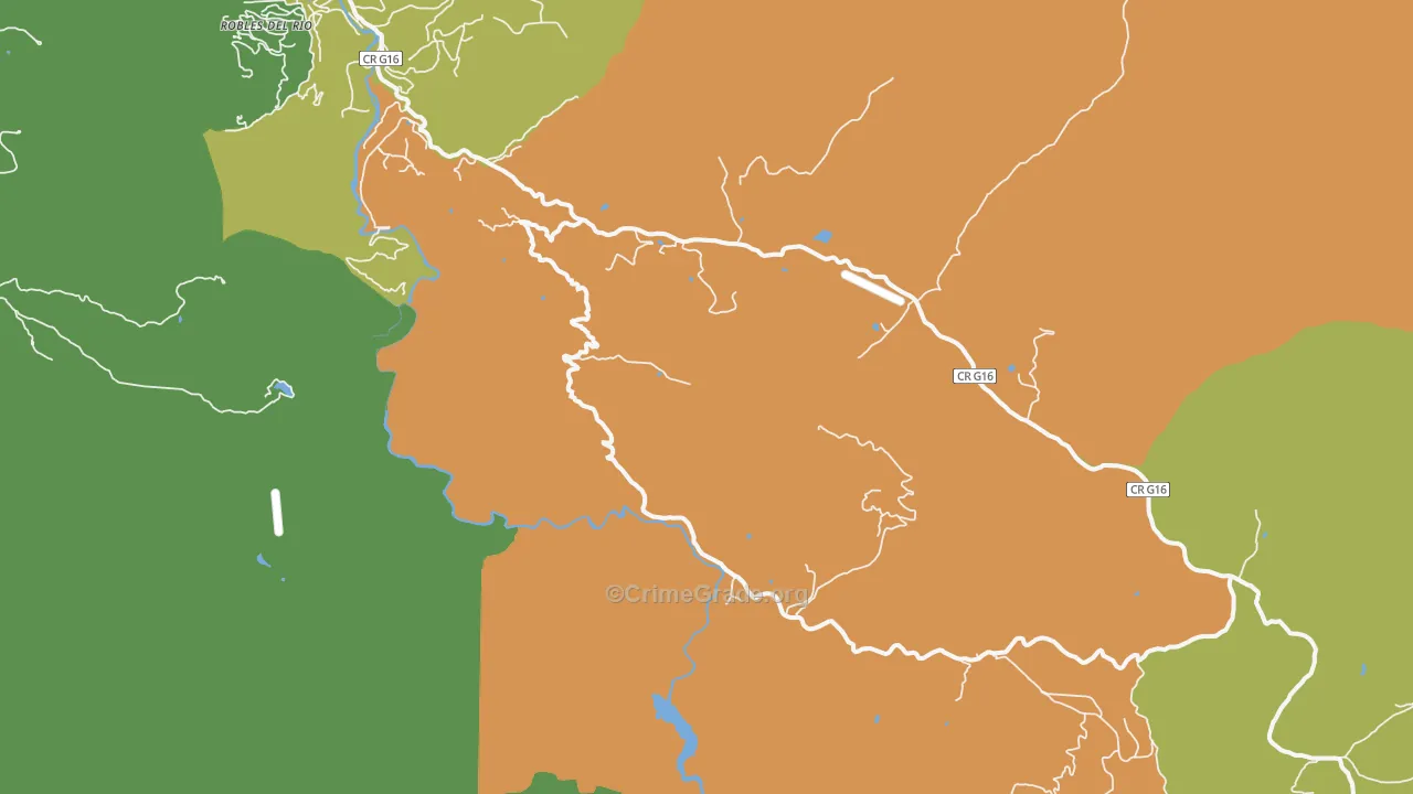 Tassajara Hot Springs, CA Map of Robbery Rates