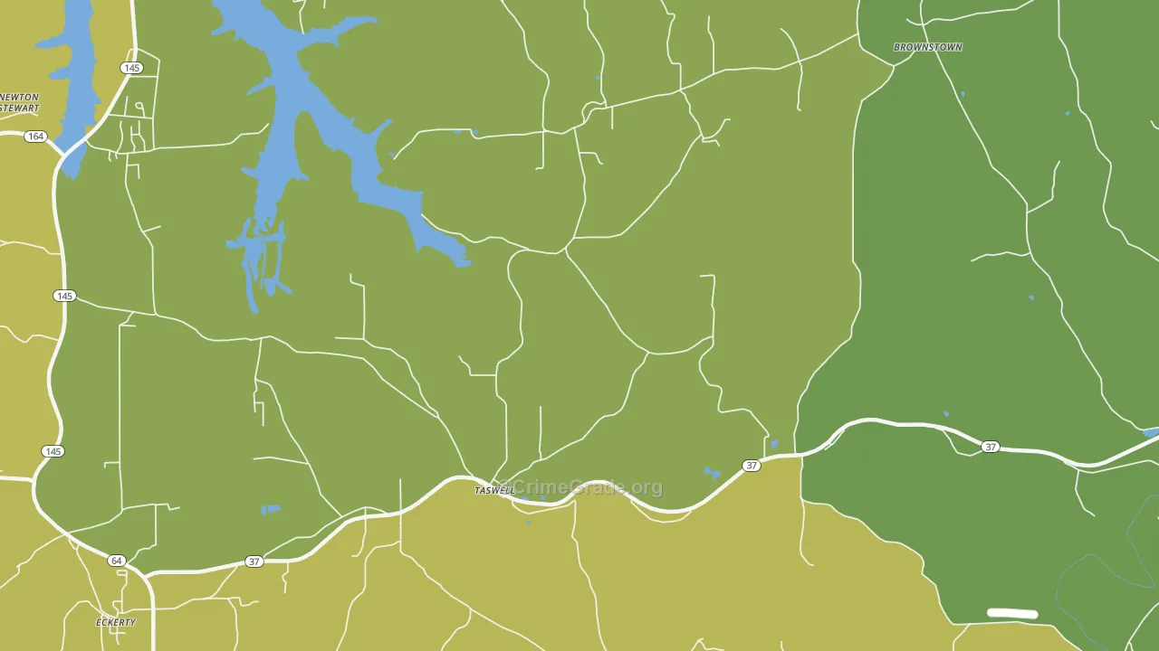 Taswell, IN Map of Robbery Rates