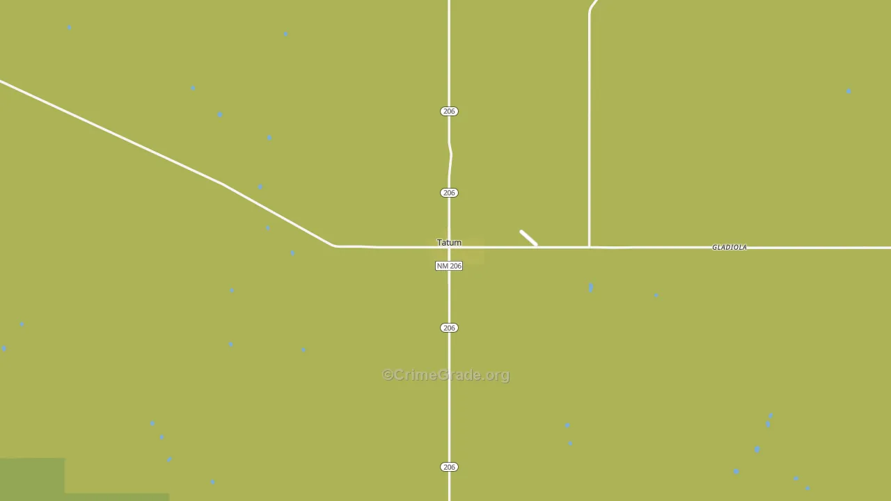 Tatum, NM Map of Robbery Rates