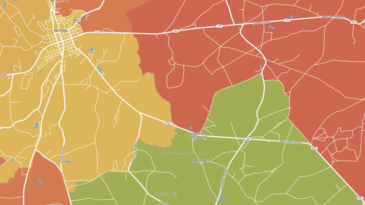 Taxahaw, SC Map of Robbery Rates