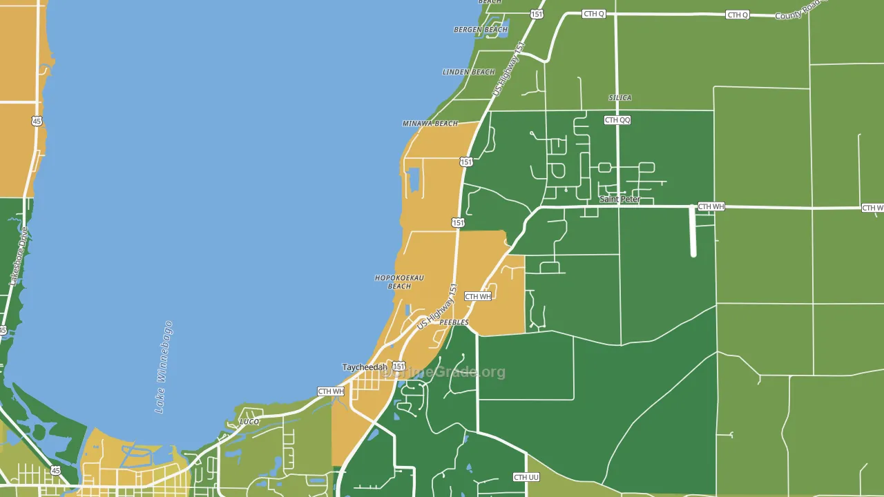 Taycheedah, WI Map of Robbery Rates