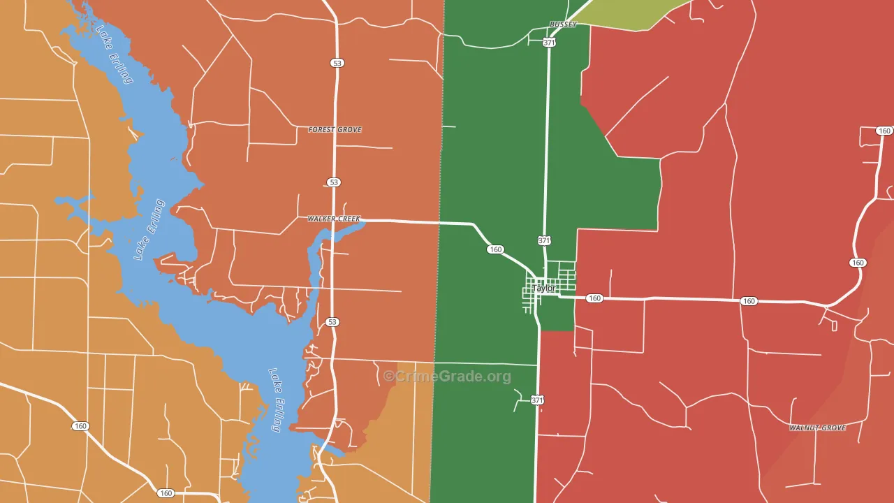 Taylor, AR Map of Robbery Rates