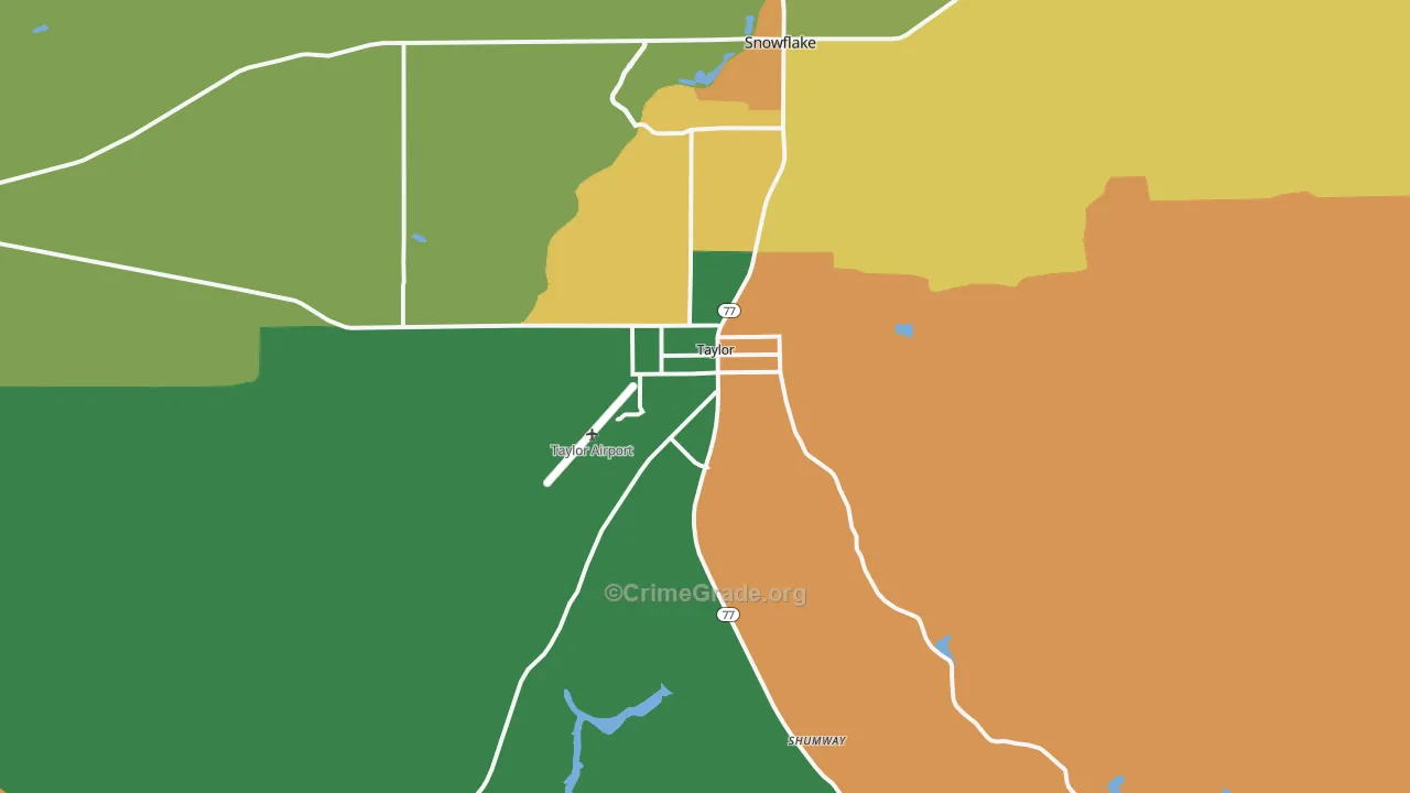 Taylor, AZ Map of Robbery Rates