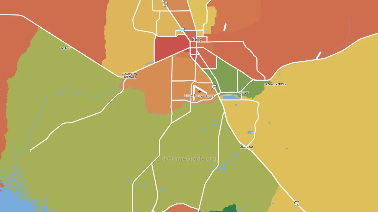 Taylor County, FL Map of Robbery Rates
