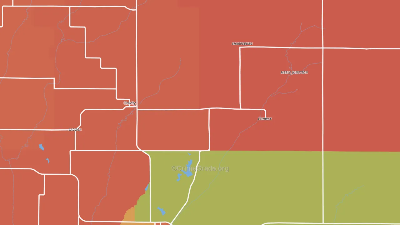 Taylor County, IA Map of Robbery Rates