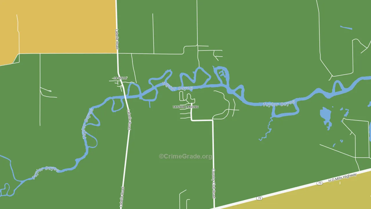 Taylor Landing, TX Map of Robbery Rates
