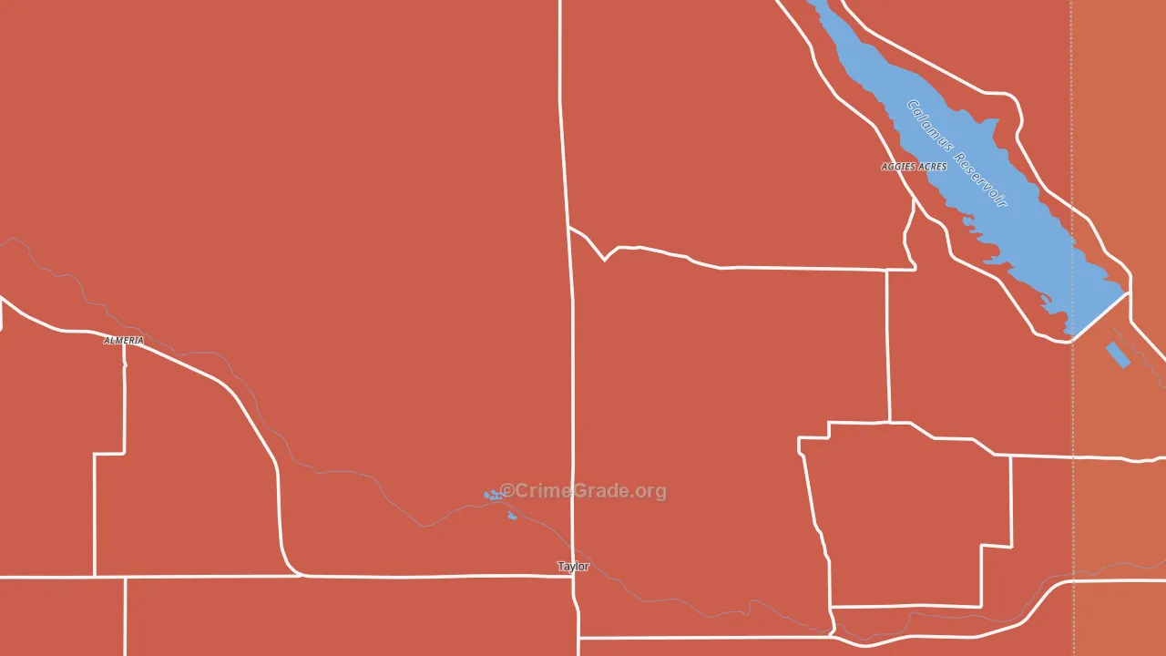 Taylor, NE Map of Robbery Rates