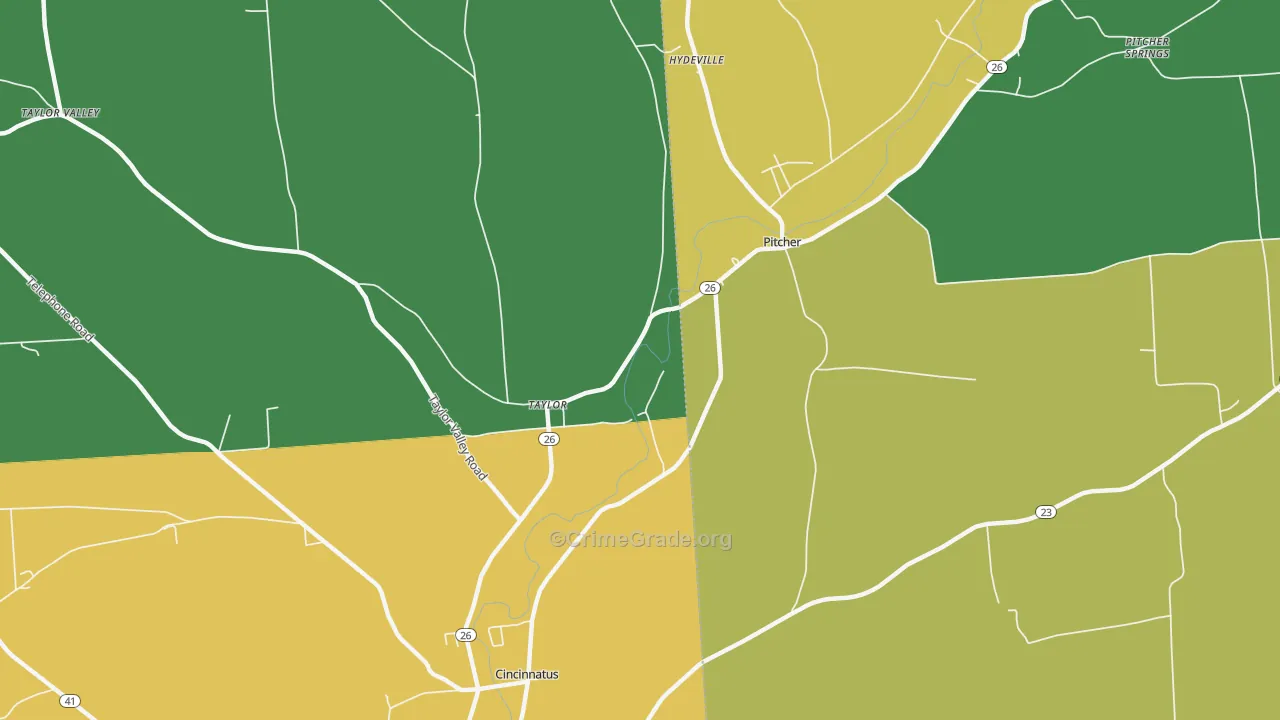 Taylor, NY Map of Robbery Rates