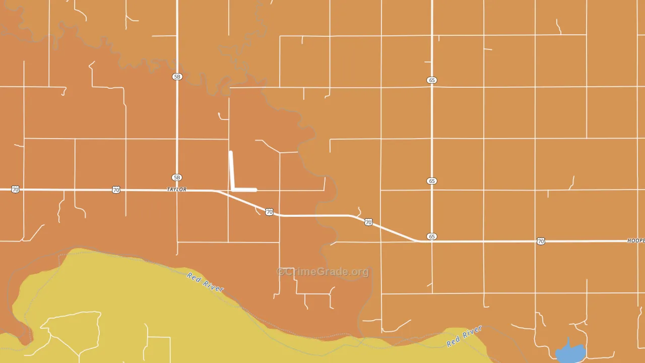 Taylor, OK Map of Robbery Rates