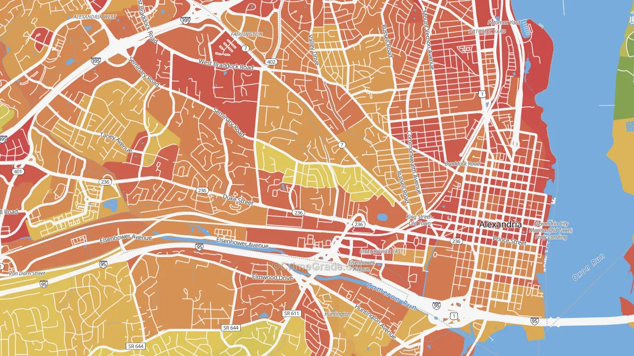 Taylor Run, Alexandria, VA Map of Robbery Rates