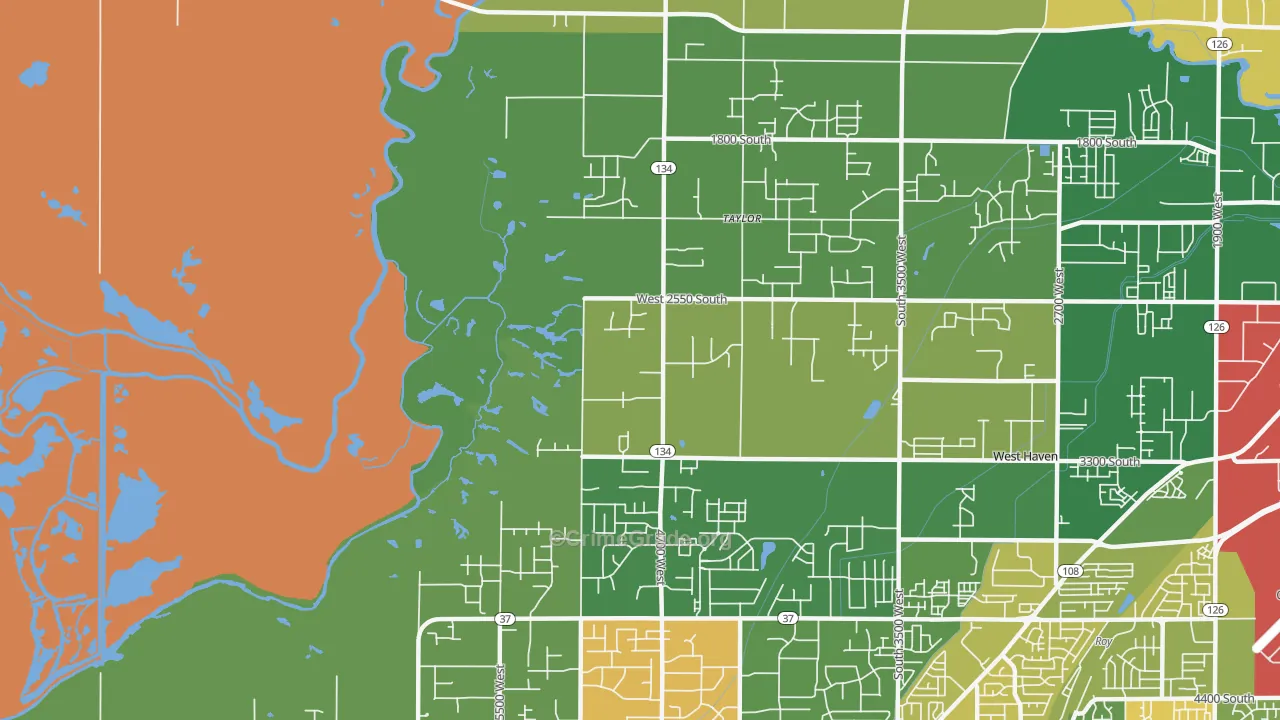Taylor, UT Map of Robbery Rates