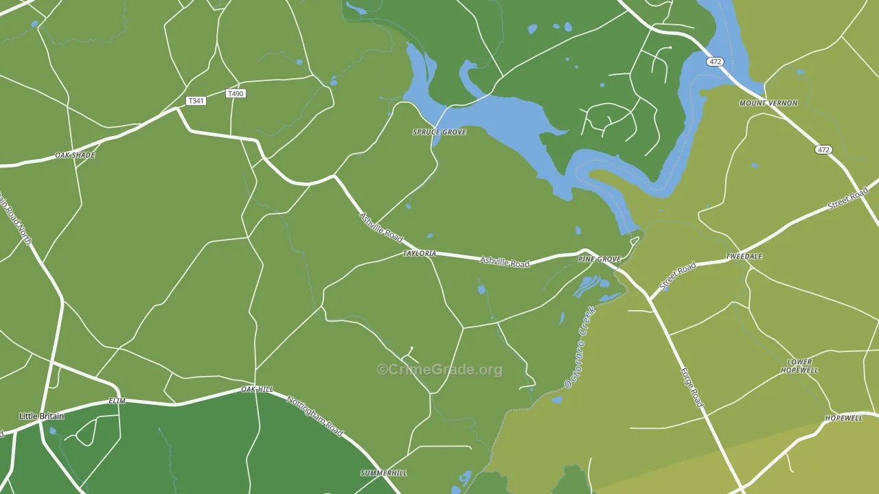 Tayloria, PA Map of Robbery Rates
