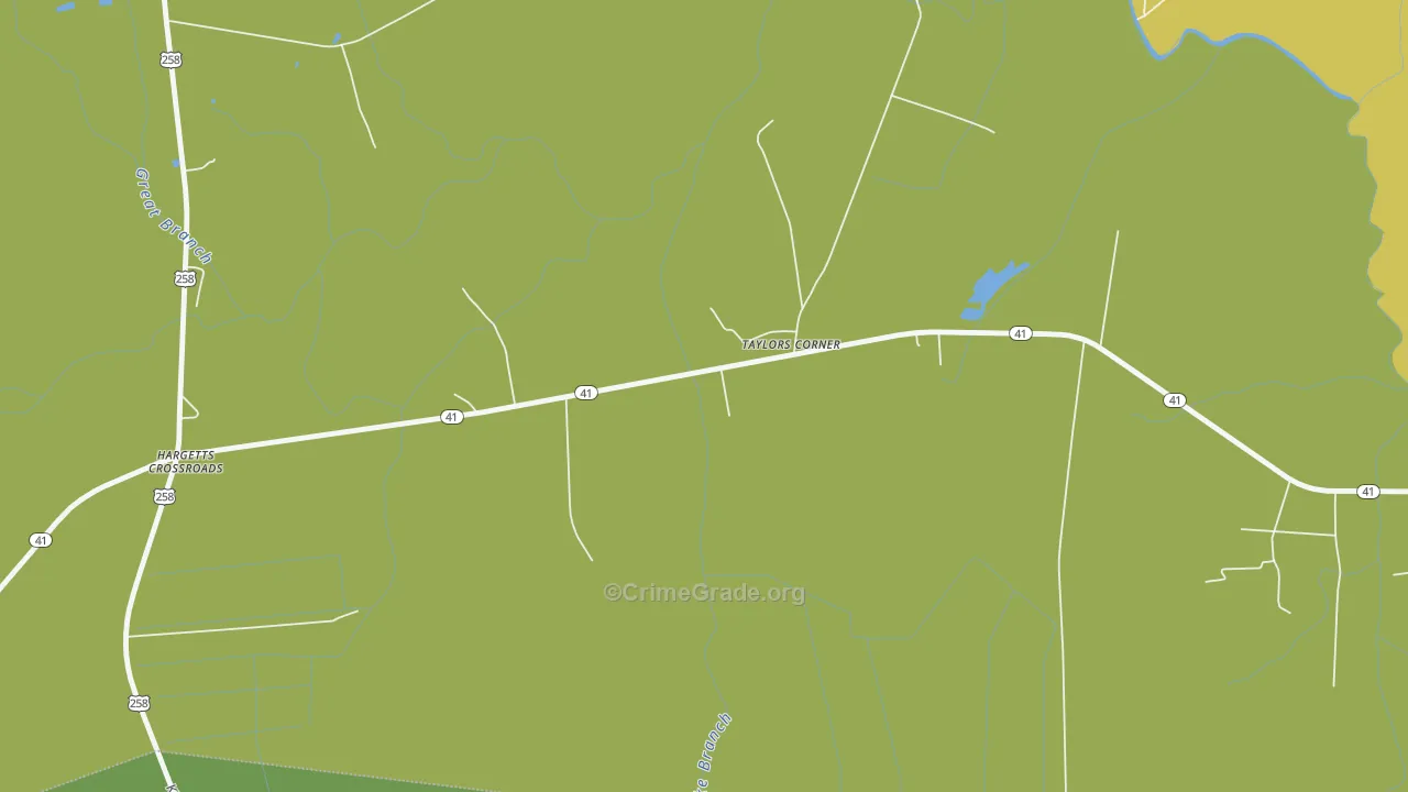 Taylors Corner, NC Map of Robbery Rates