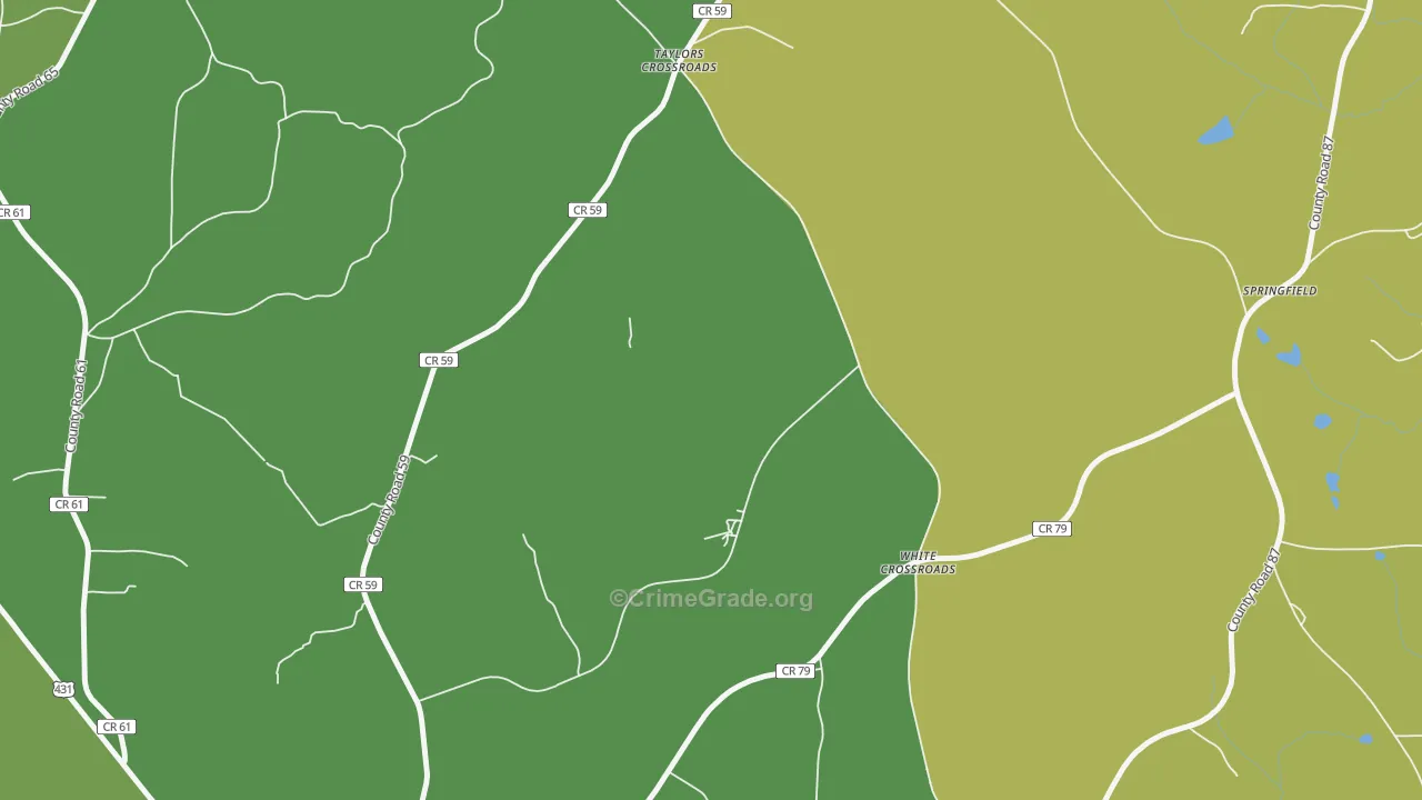 Taylors Crossroads, AL Map of Robbery Rates