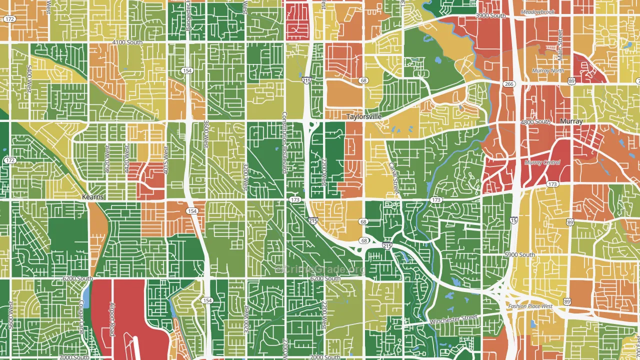 Taylorsville, UT Map of Robbery Rates