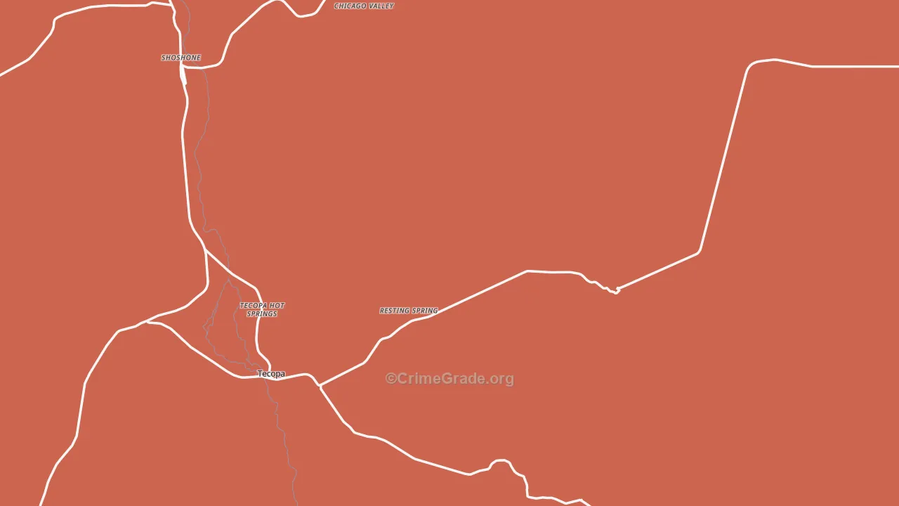 Tecopa, CA Map of Robbery Rates