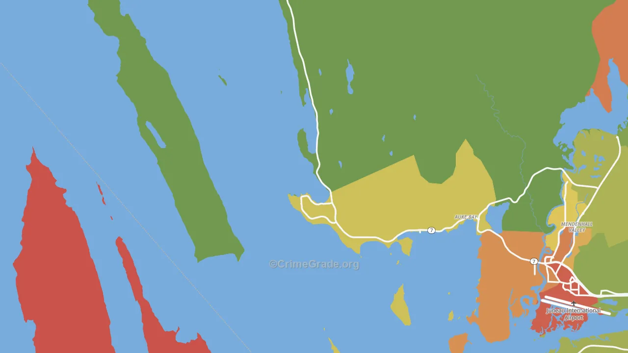 Tee Harbor, AK Map of Robbery Rates