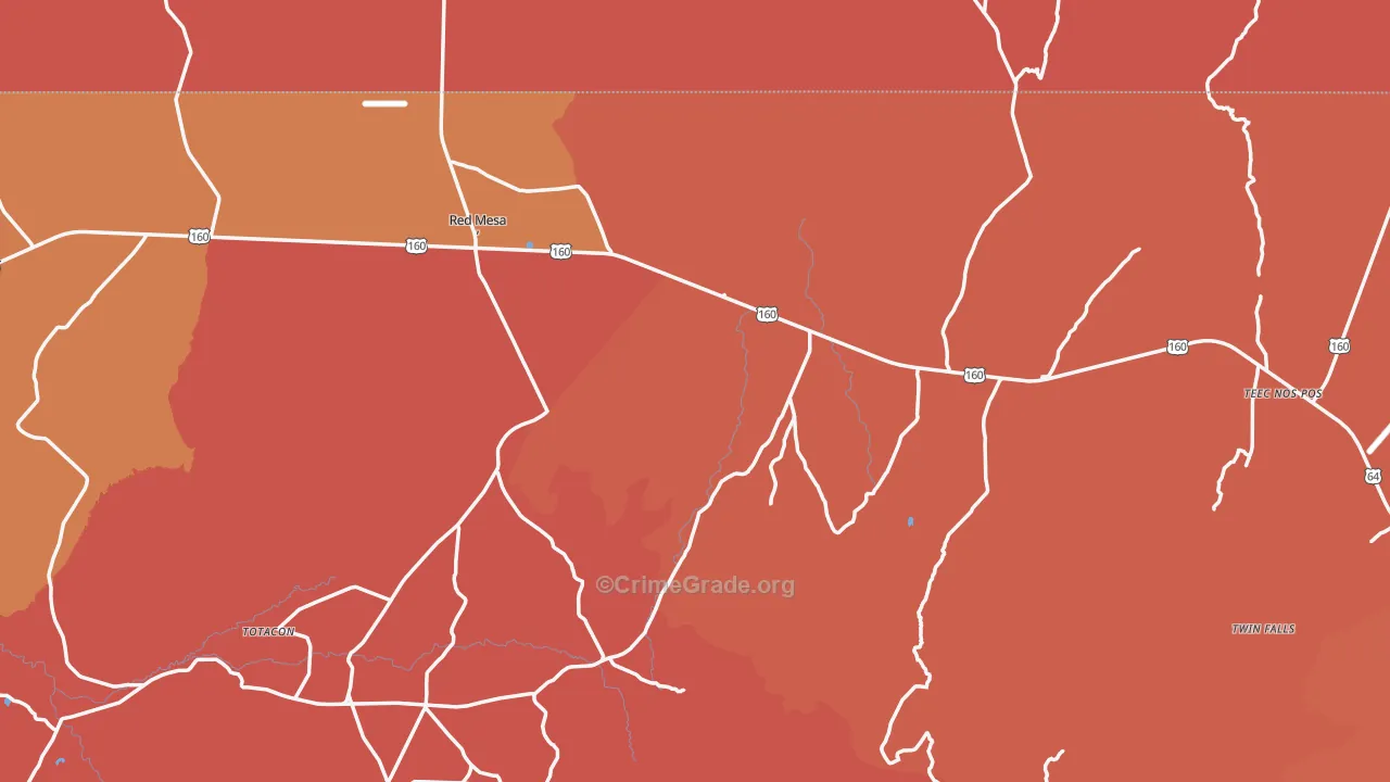 Teec Nos Pos, AZ Map of Robbery Rates