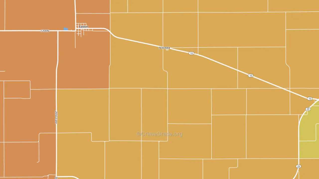 Teheran, IL Map of Robbery Rates