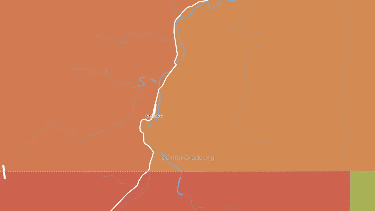 Telegraph, TX Map of Robbery Rates
