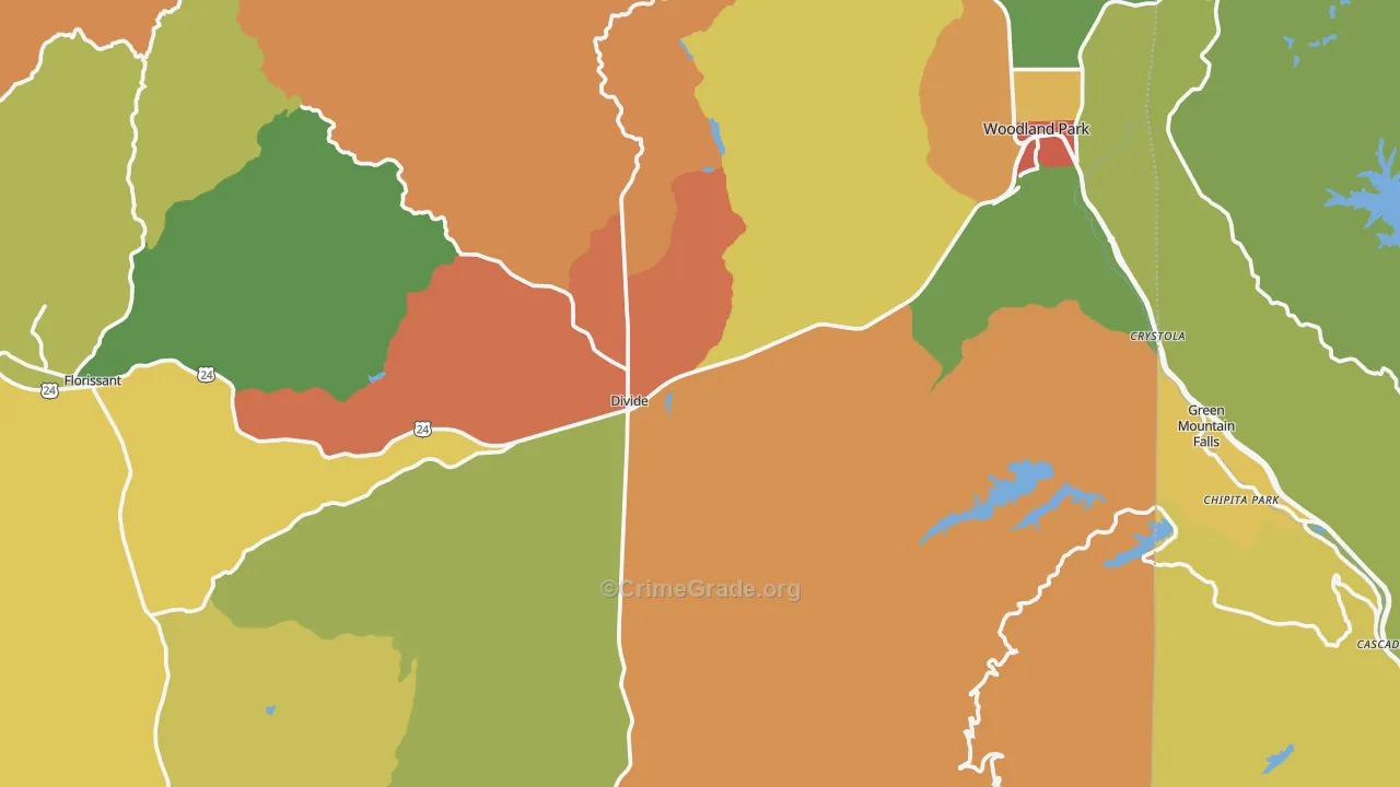 Teller County, CO Map of Robbery Rates
