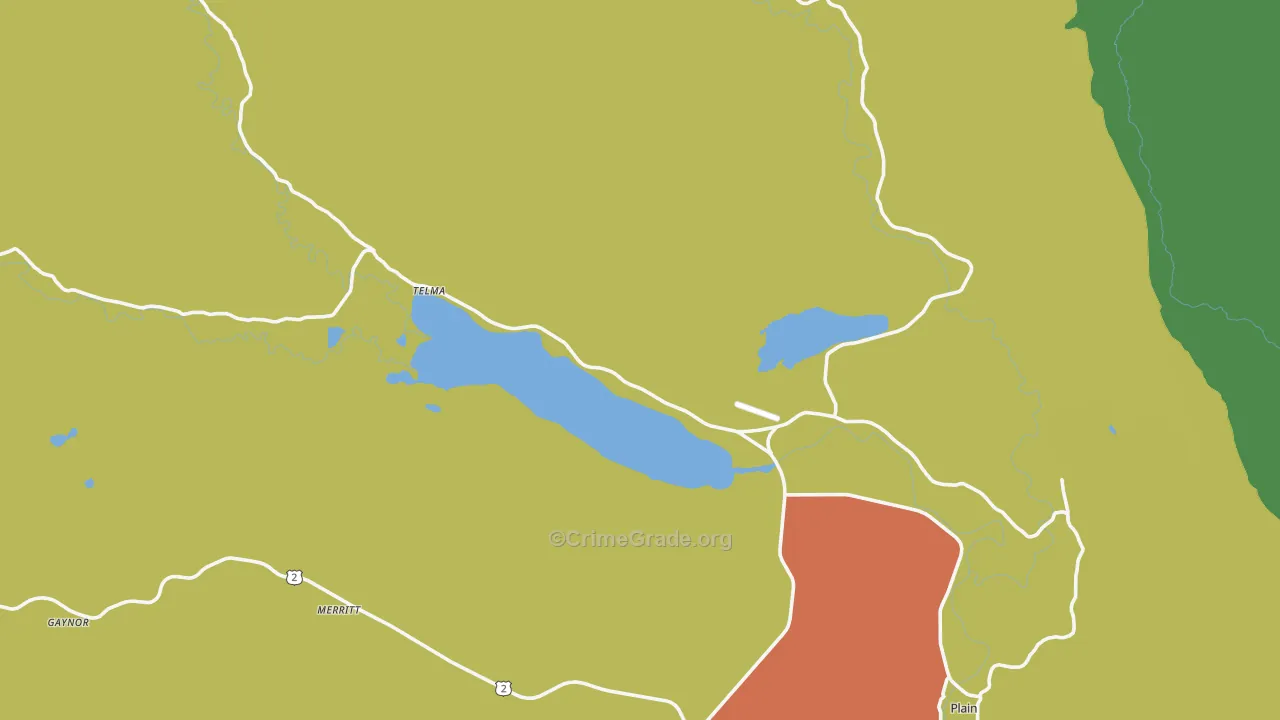 Telma, WA Map of Robbery Rates