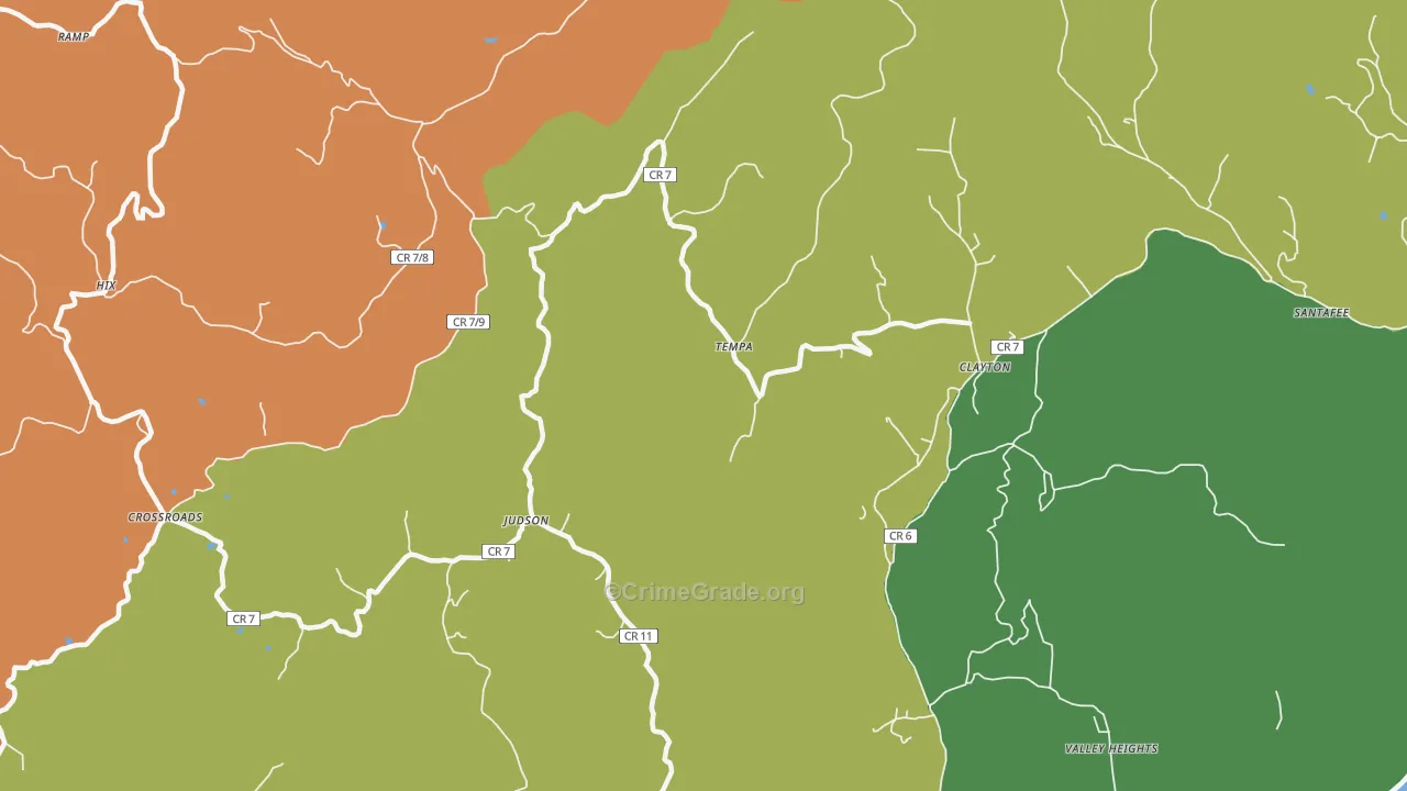 Tempa, WV Map of Robbery Rates