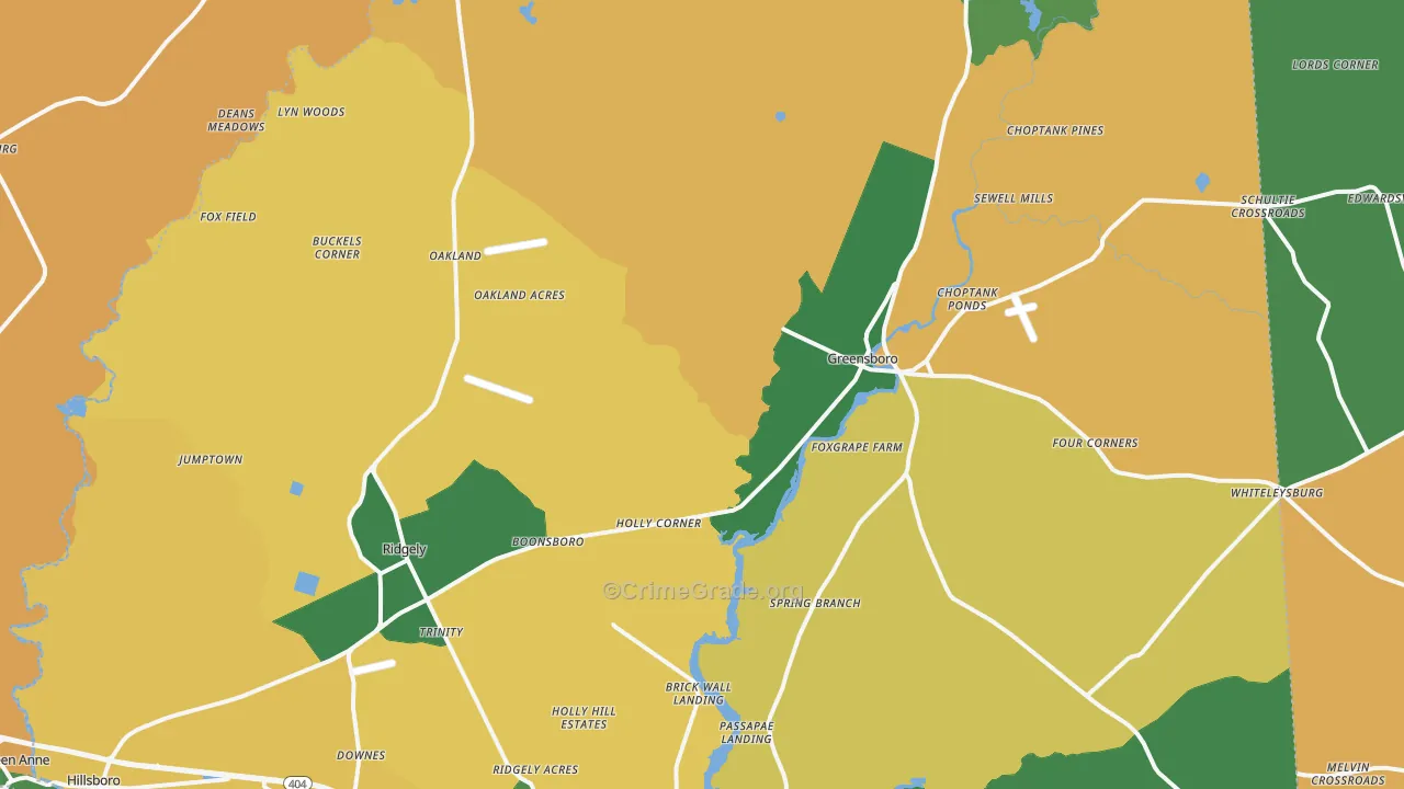 Templeville, MD Map of Robbery Rates