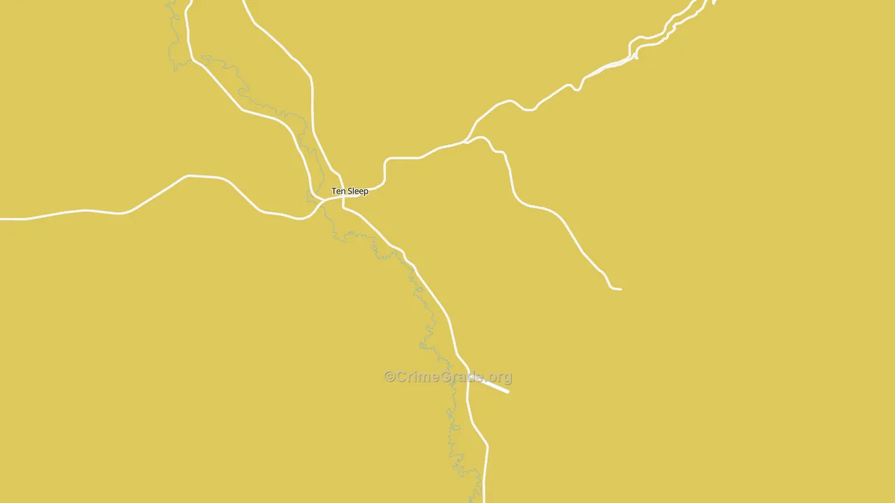 Ten Sleep, WY Map of Robbery Rates