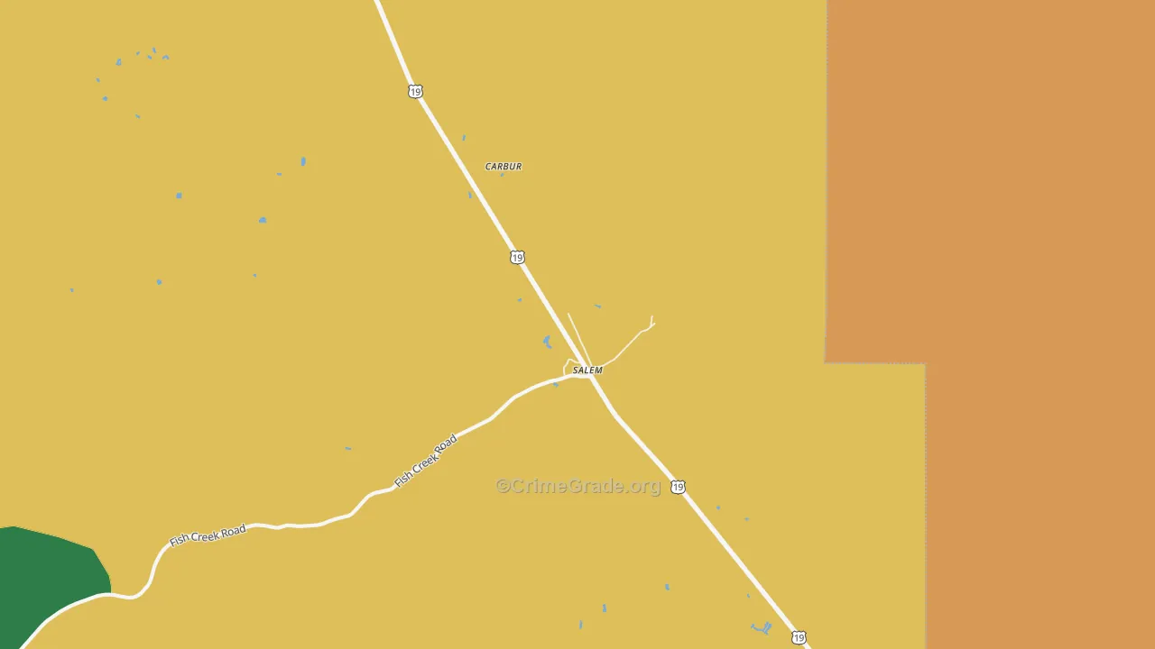 Tennille, FL Map of Robbery Rates