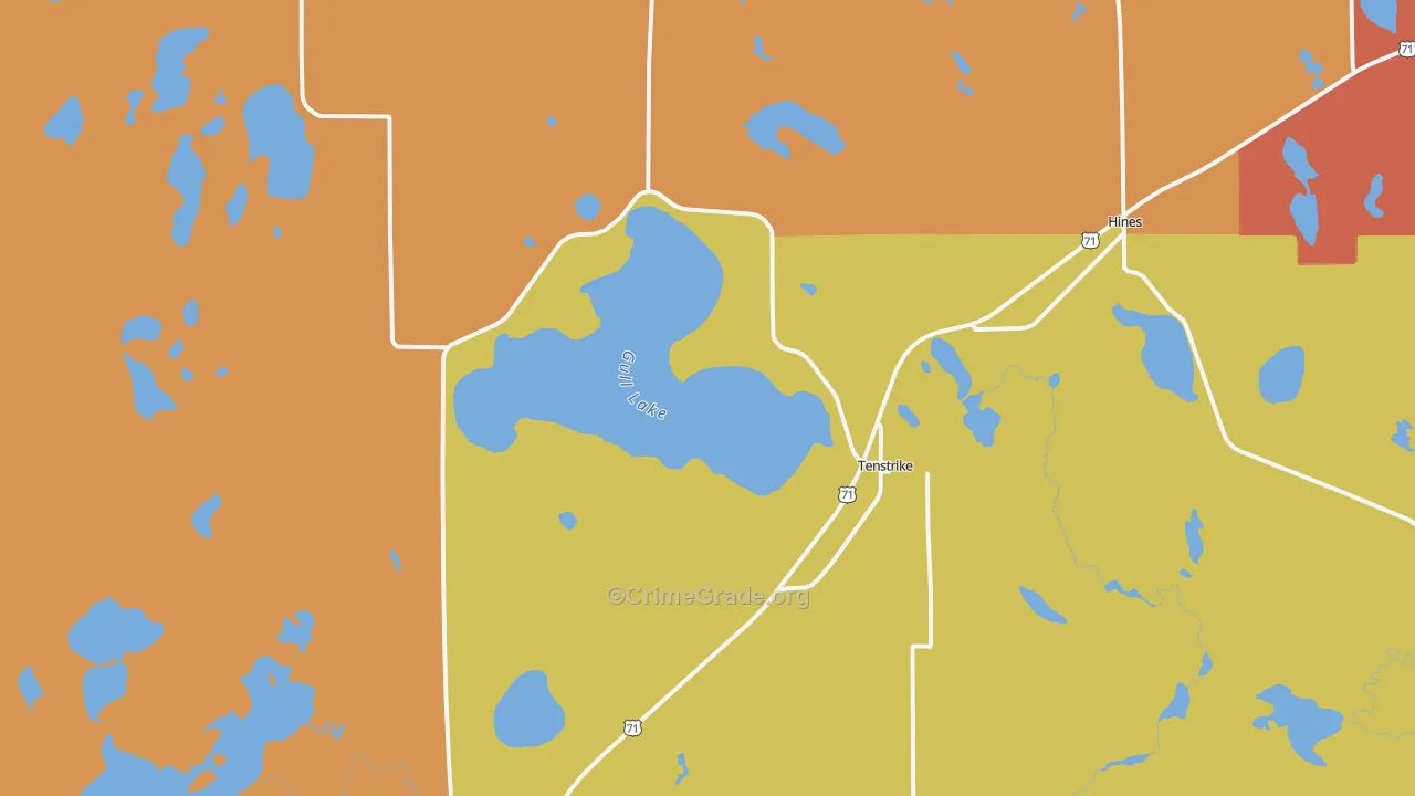 Tenstrike, MN Map of Robbery Rates