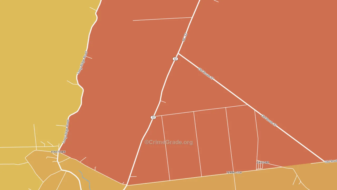 Terra Ceia, NC Map of Robbery Rates
