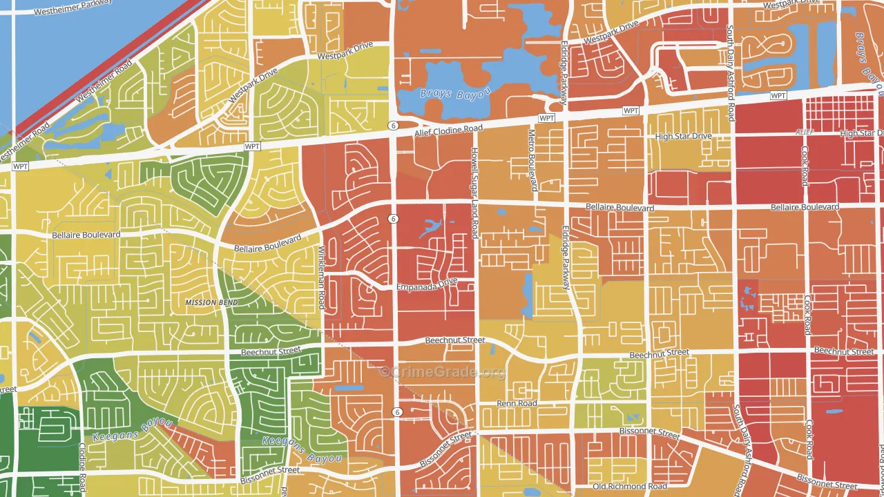 Terra del Sol, Houston, TX Map of Robbery Rates