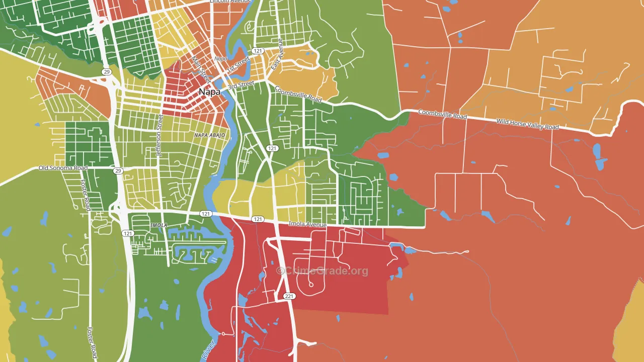 Terrace-Shurtleff, Napa, CA Map of Robbery Rates