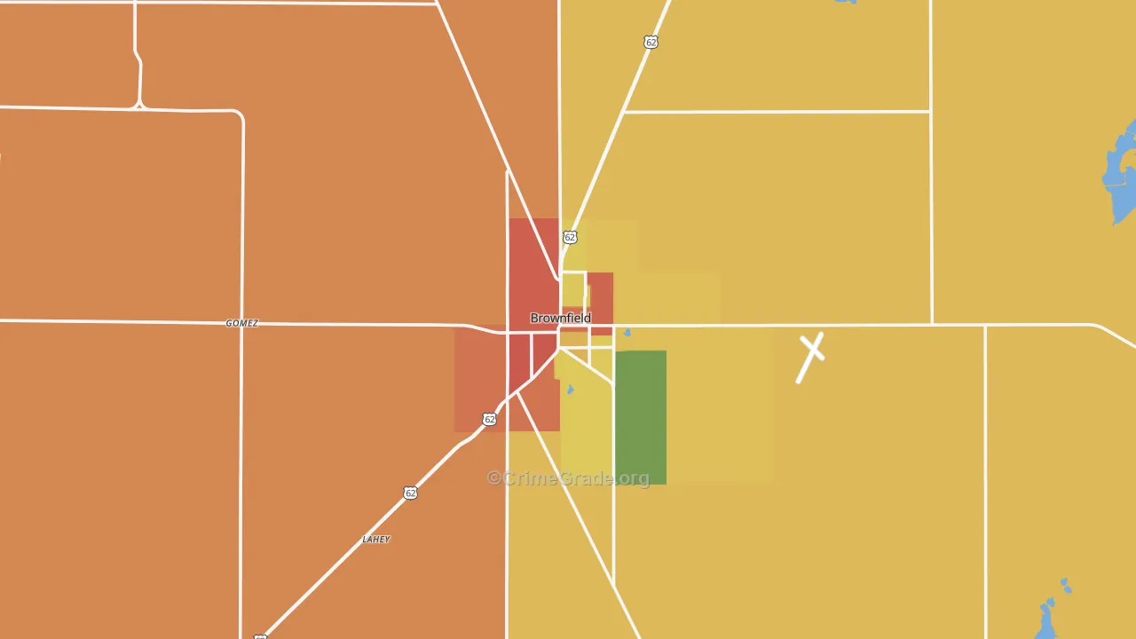 Terry County, TX Map of Robbery Rates