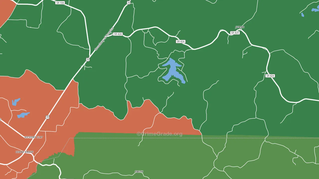 Terry, TN Map of Robbery Rates