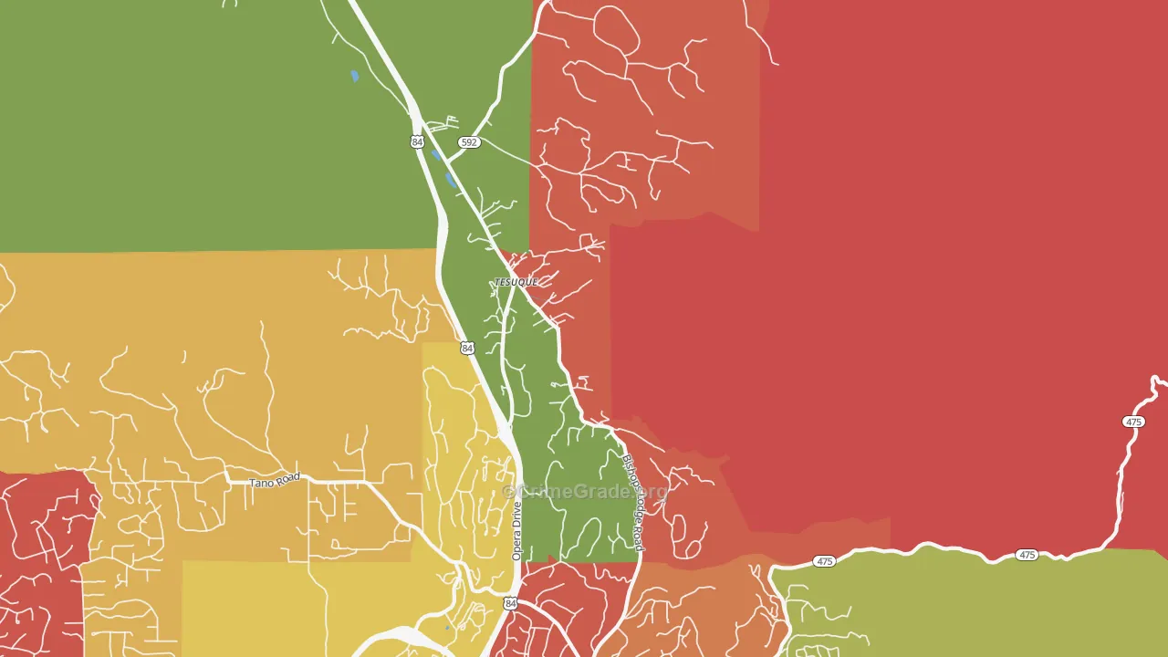 Tesuque Pueblo, NM Map of Robbery Rates