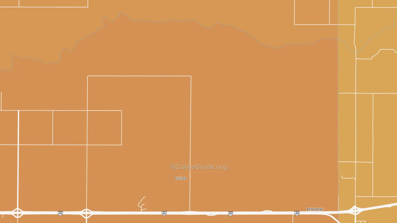 Texola, TX Map of Robbery Rates
