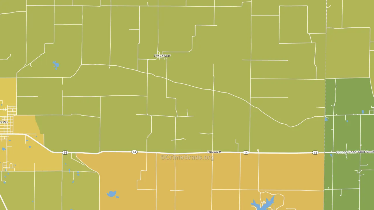 Thackeray, IL Map of Robbery Rates