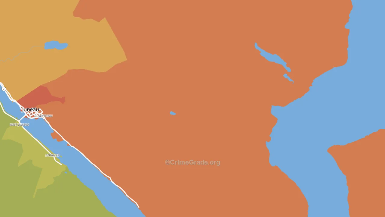 Thane, AK Map of Robbery Rates